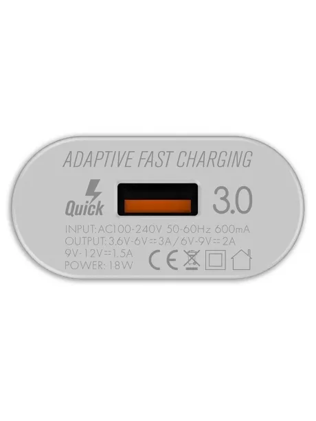 зарядное устройство LDNIO A303Q USB*3A Quick Charge 3.0 + кабель USB - micro USB white