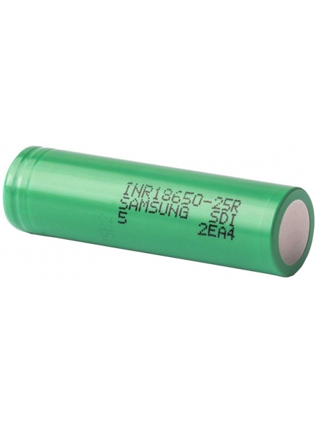 высокотоковый аккумулятор Samsung INR 18650 25R 20A 2500 mAh, без защиты 