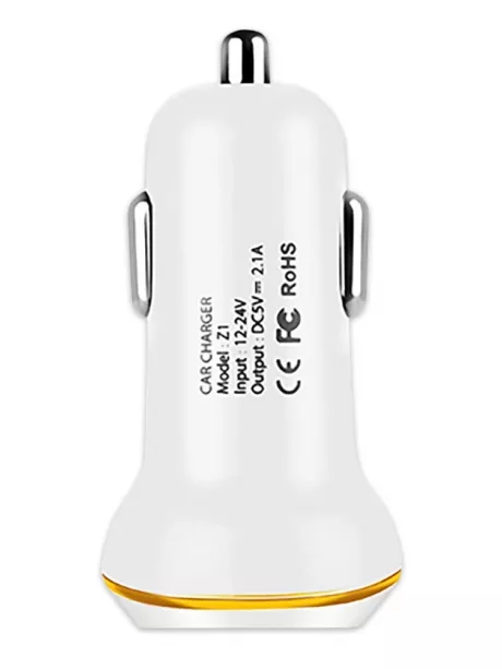 автомобильное зарядное устройство Hoco Z1 2USB 2.1A white