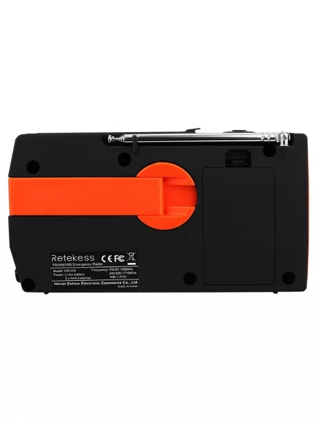 переносной радиоприемник на солнечной батарее Retekess HR12W black orange