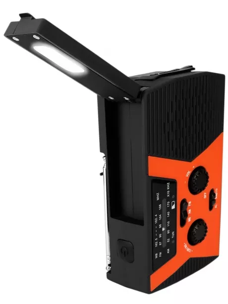 переносной радиоприемник на солнечной батарее Retekess HR12W black orange