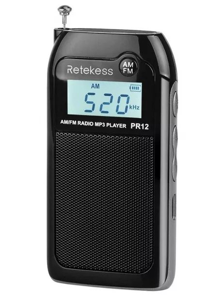 карманный мини радиоприемник с mp3  Retekess PR12 black