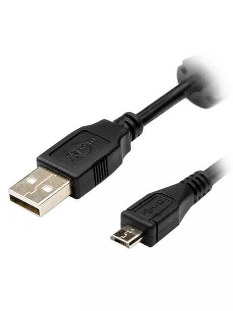 кабель передачи данных ATcom 0.8 m USB(Am)->microUSB черный