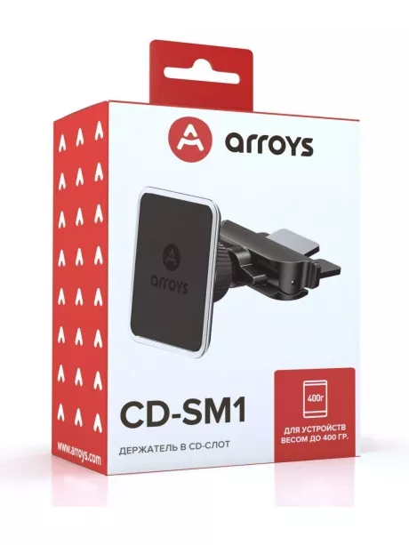 держатель для смартфона и планшета  в CD слот Arroys CD-SM1 black
