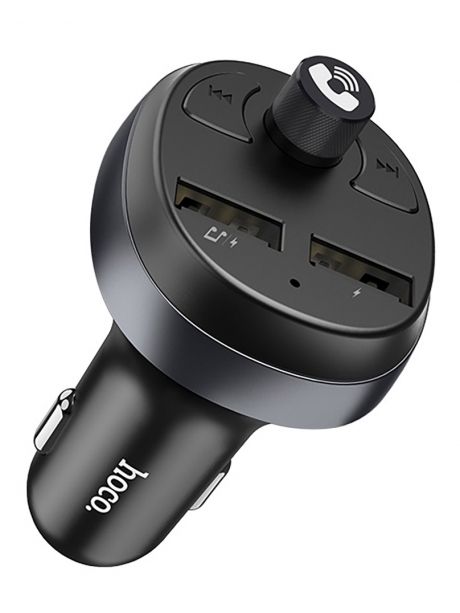 автомобильная зарядка с bluetooth FM трансмиттером Hoco E41 black