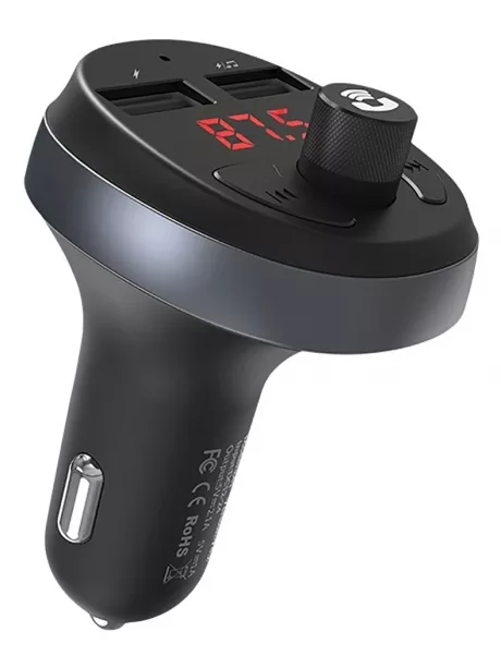 автомобильная зарядка с bluetooth FM трансмиттером Hoco E41 black