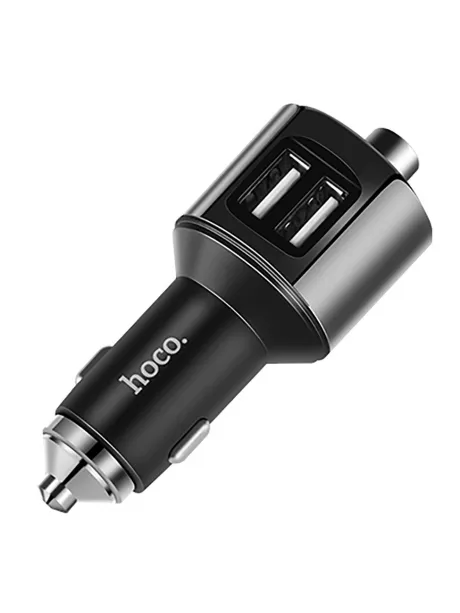 автомобильная зарядка с bluetooth FM трансмиттером Hoco E19 Smart vehicle mounted bluetooth FM launcher metal grey
