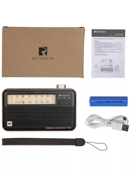 переносной ретро радиоприемник Retekess TR614 