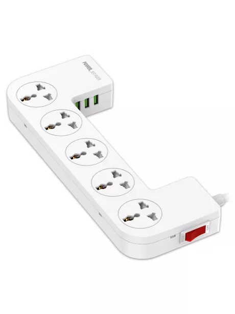 сетевой фильтр удлинитель LDNIO SC5309 3USB*5 розеток 2м white