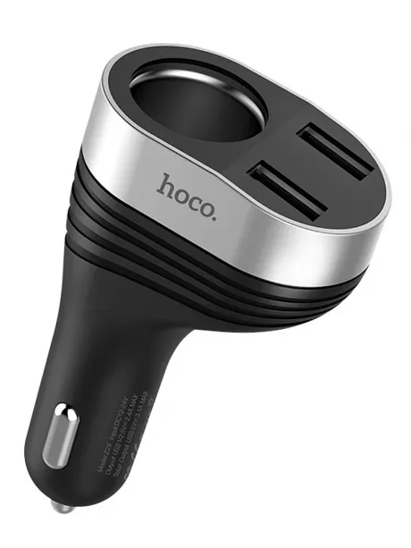 автомобильное зарядное устройство Hoco Z29 Regal digital display cigarette lighter car charger black