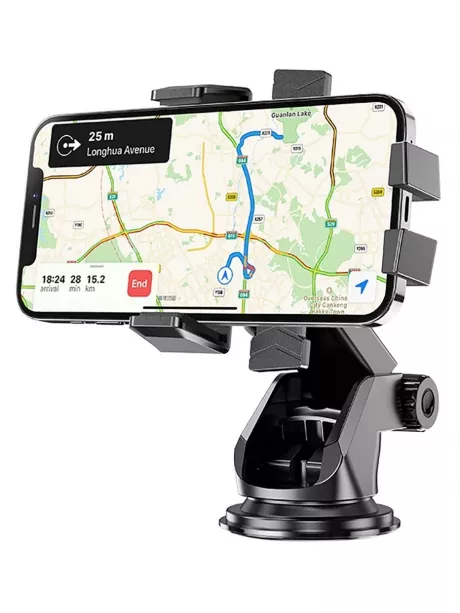 держатель на присоске с телескопической штангой Hoco CA83 David one-button center console car holder black