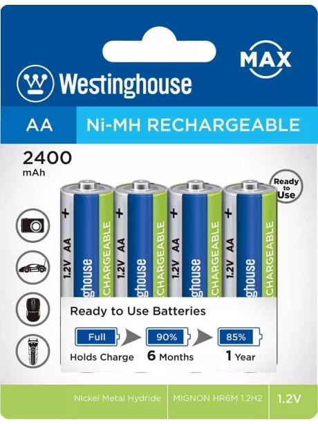 аккумулятор Westinghouse 2400 mAh  R6/AA  Max-BP4 