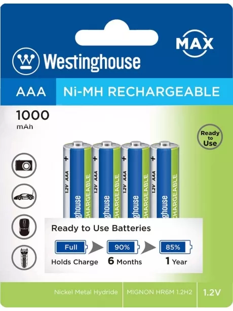 аккумулятор Westinghouse 1000 mAh  R03/AAA  Max-BP4 