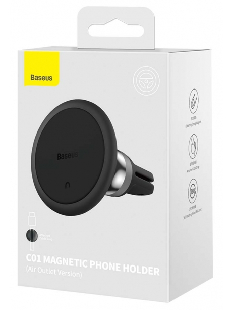 автомобильный держатель на решетку воздуховода Baseus C01 Magnetic Phone Holder Air Outlet Version black