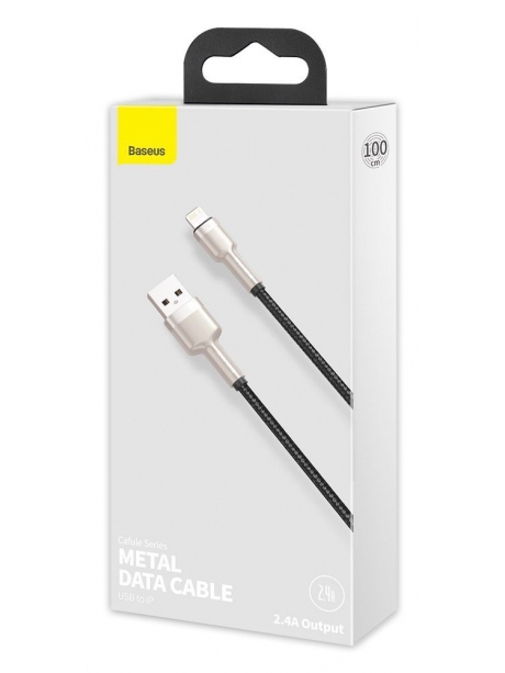 кабель передачи данных Baseus Cafule Series Metal Data Cable USB to IP 2.4A 1m black