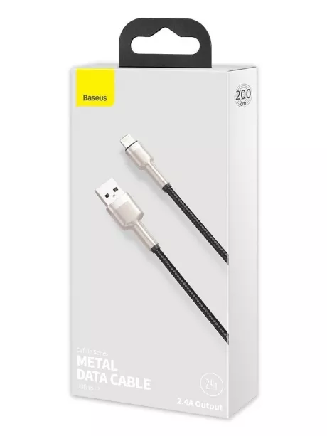 кабель передачи данных Baseus Cafule Series Metal Data Cable USB to IP 2.4A 2m black