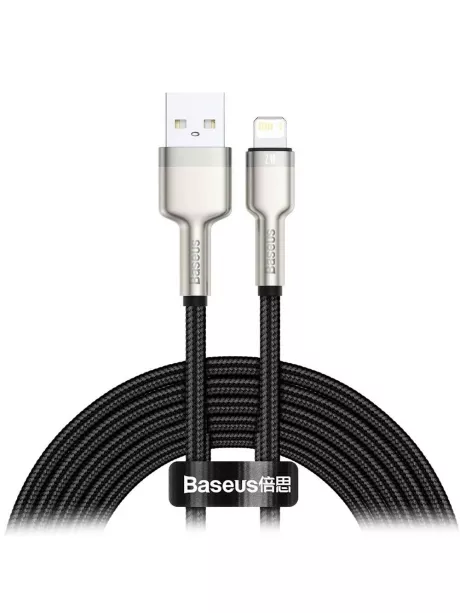 кабель передачи данных Baseus Cafule Series Metal Data Cable USB to IP 2.4A 2m black