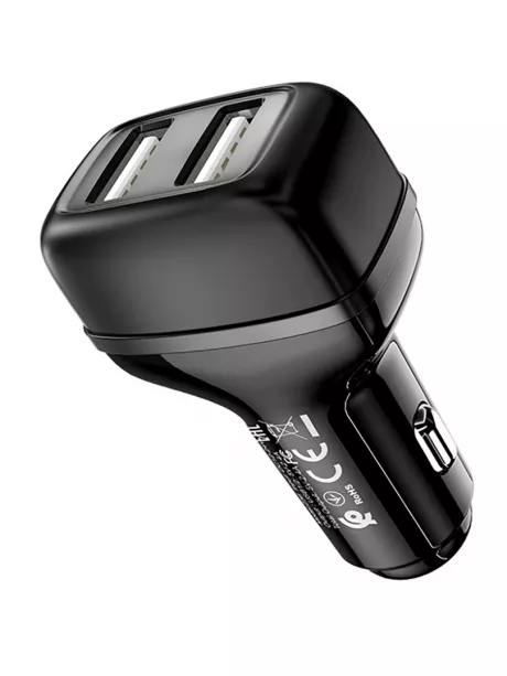 автомобильное зарядное устройство Hoco Z36 Leader 2USB 2.4A black