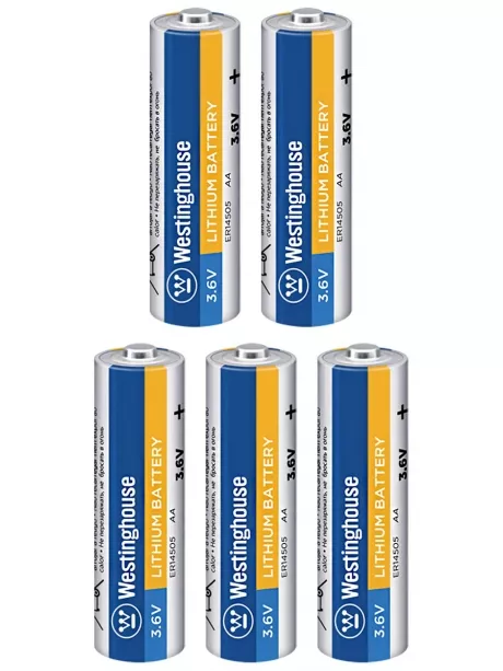 литиевые батарейки 3.6 В Westinghouse ER 14505 (AA) 5шт. 