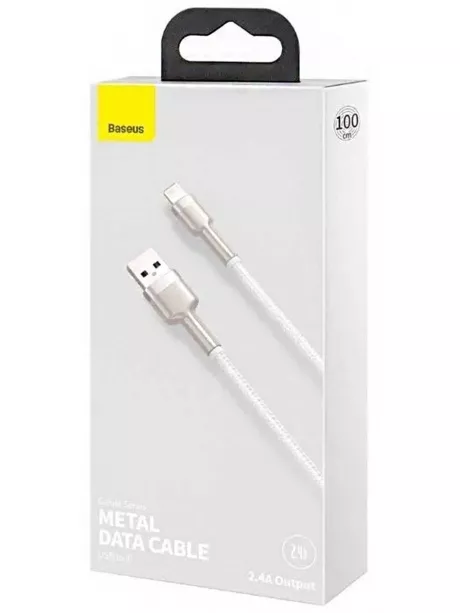 кабель передачи данных Baseus Cafule Series Metal Data Cable USB to IP 2.4A 1m white