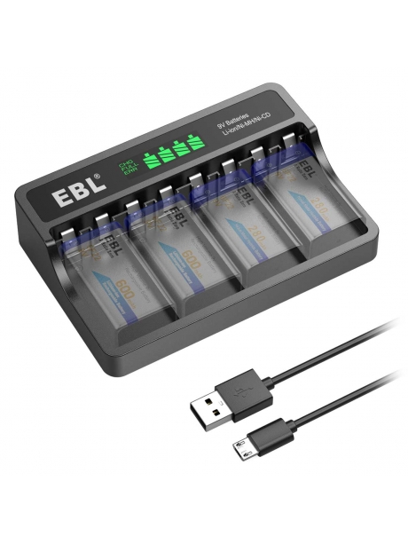 зарядное устройство для аккумуляторов 9V EBL TB-6715 (M7015) черный