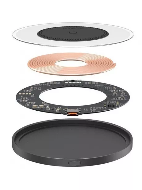 беспроводная зарядка для телефона Baseus Simple 2 Wireless Charger 15W Cluster black