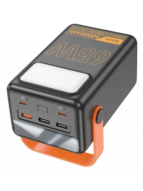 внешний аккумулятор со светильником Hoco J110A Powerful PD65 compatible power bank(60000mAh) black