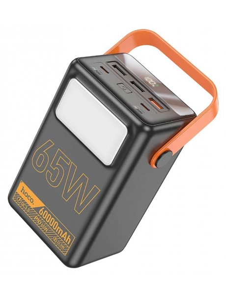 внешний аккумулятор со светильником Hoco J110A Powerful PD65 compatible power bank(60000mAh) black