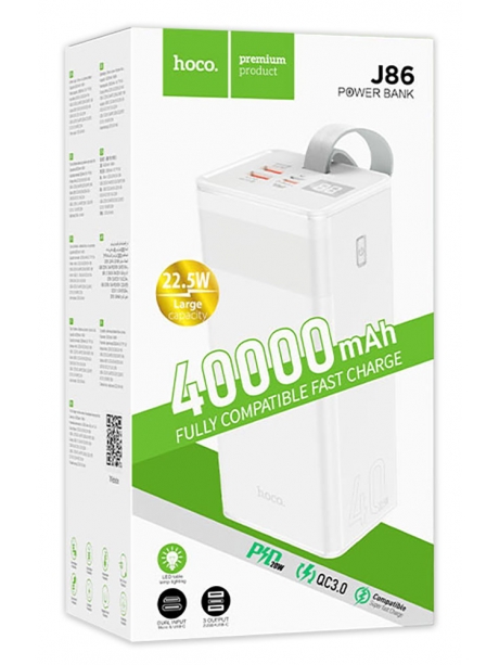 внешний аккумулятор Hoco J86 Powermaster 22.5W fully compatible power bank(40000mAh) white