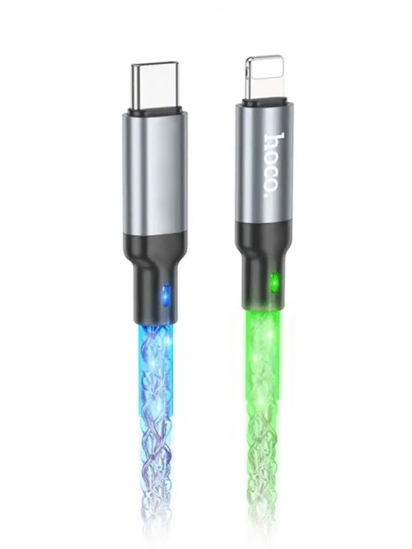 кабель для быстрой зарядки iPhone Hoco U112 Shine PD charging data cable for iP gray