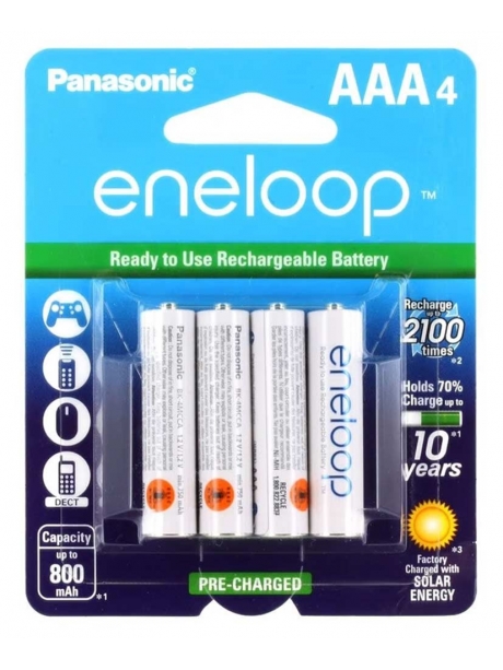 аккумулятор Panasonic 800 mAh R03/AAA Eneloop BK-4MCCA/4W-4BL 
