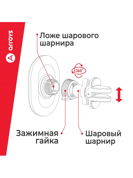 автомобильный держатель Arroys Vent-MS2 black