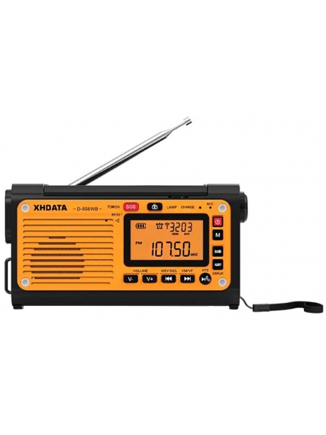 портативный походный радиоприемник XHDATA D-608WB black orange