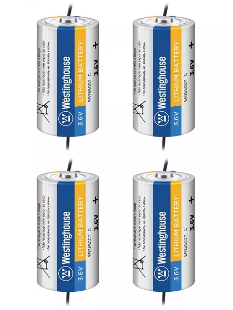литиевые батарейки 3.6v Westinghouse ER 26500Y (C) axial wires 4шт. 