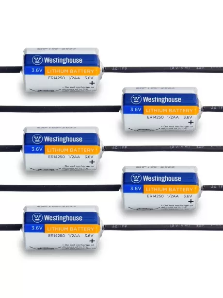 литиевые батарейки 3.6v Westinghouse ER 14250Y (1/2AA) axial wires 5шт. 
