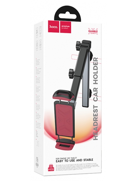держатель на подголовник Hoco H69 Gamble telescopic tablet car holder (rear pillow) black &amp; red