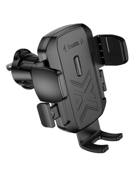 держатель телефона на дефлектор Hoco H64 Gamble one-button car holder (air outlet) black