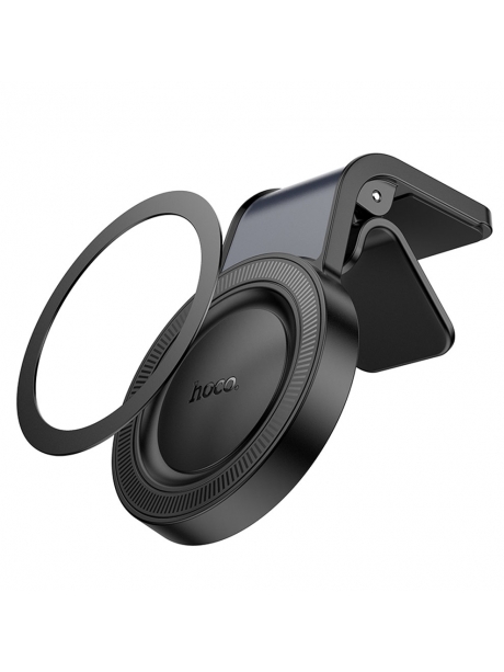 магнитный держатель MagSafe Hoco H59 Show ring magnetic car holder (L air outlet) black/metal gray