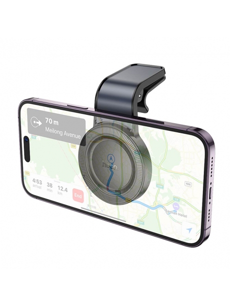 магнитный держатель MagSafe Hoco H59 Show ring magnetic car holder (L air outlet) black/metal gray