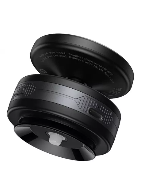 держатель MagSafe с электрической присоской Hoco H87 Dragon electric suction cup magnetic holder (universal) black/metal gray