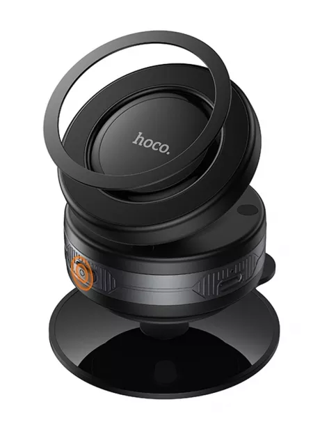 держатель MagSafe с электрической присоской Hoco H87 Dragon electric suction cup magnetic holder (universal) black/metal gray