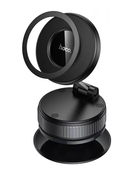 магнитный держатель на присоске Hoco H86 Dragon manual suction cup magnetic holder(universal) black/metal gray