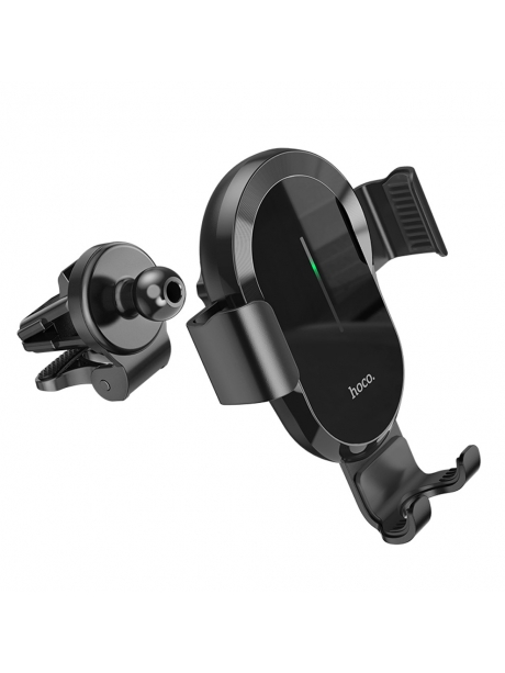 держатель с беспроводной зарядкой Hoco CA105 Guide three-axis linkage wireless charging car holder black