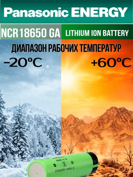 высокотоковый литиевый аккумулятор Panasonic NCR18650GA PW Li-Ion 3450mAh (min 3300mAh) 10шт. 
