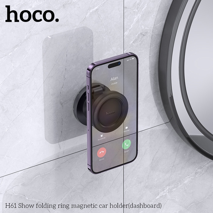 держатель Hoco H61 Show folding ring magnetic car holder (dashboard)