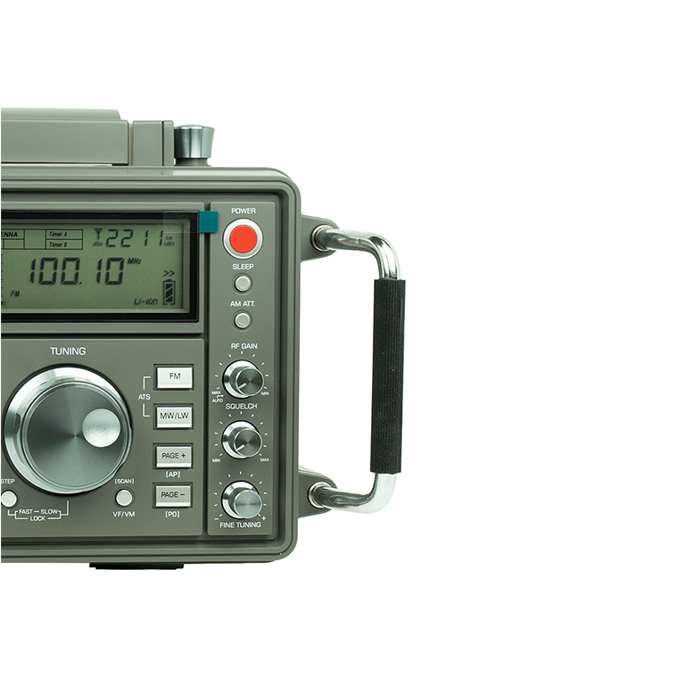 фото всеволнового радиоприемника Tecsun S-2200x со стороны валкодера